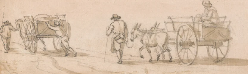 Two-Wheeled Cart and Figures